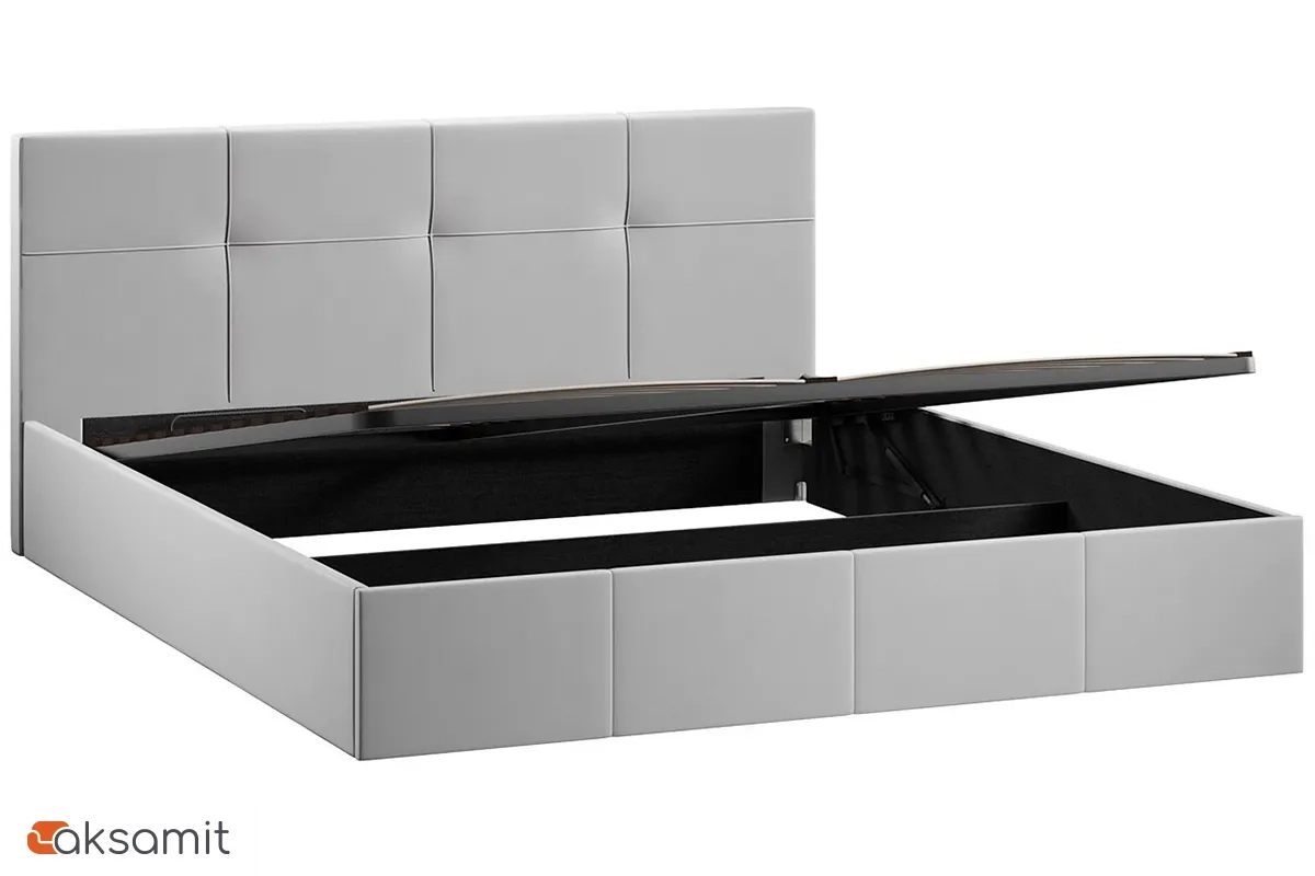 Кровать Лора с ПМ и заглушиной 180х200 (Велюр / Confetti Silver)