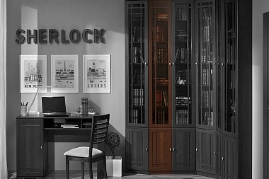 Sherlock 311 Шкаф для книг Левый орех шоколадный фото