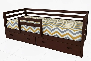 Диван-кровать Виктория подушки / чехол / бортик / ящики (Орех)