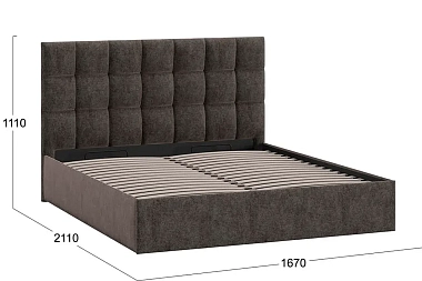 Кровать универсальная Эмбер 160х200 Тип 1 с ПМ и заглушиной (Микровелюр/Jercy Stone)