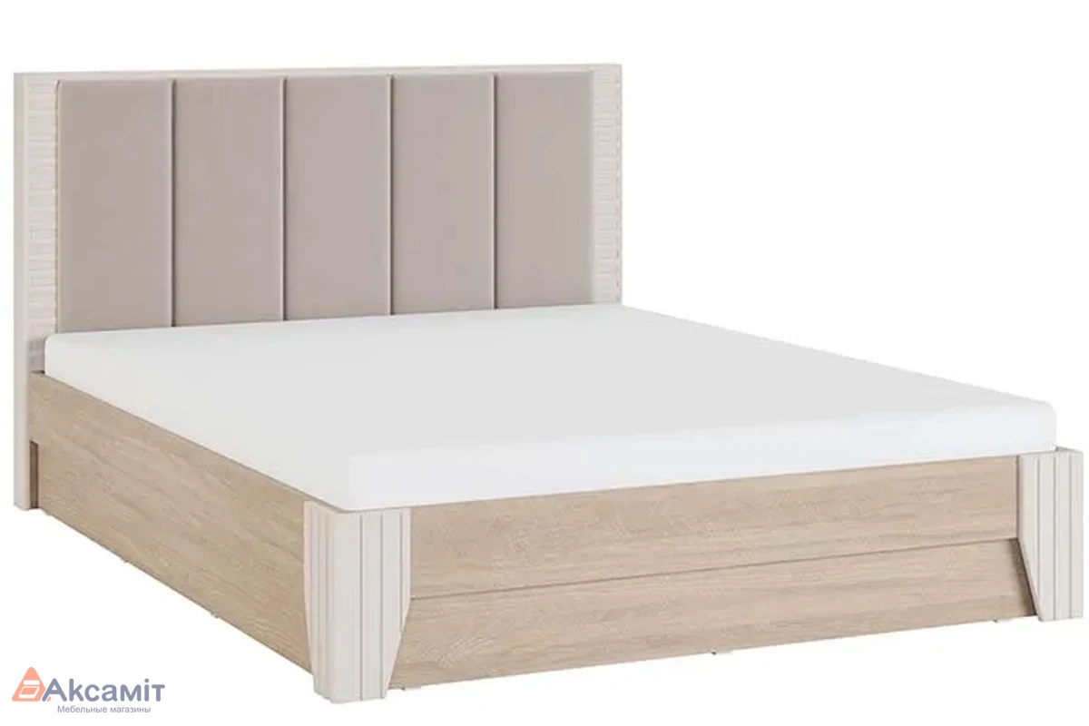 Кровать с мягкой спинкой Беатрис с ПМ 140х200 (Палермо/Софт латте)