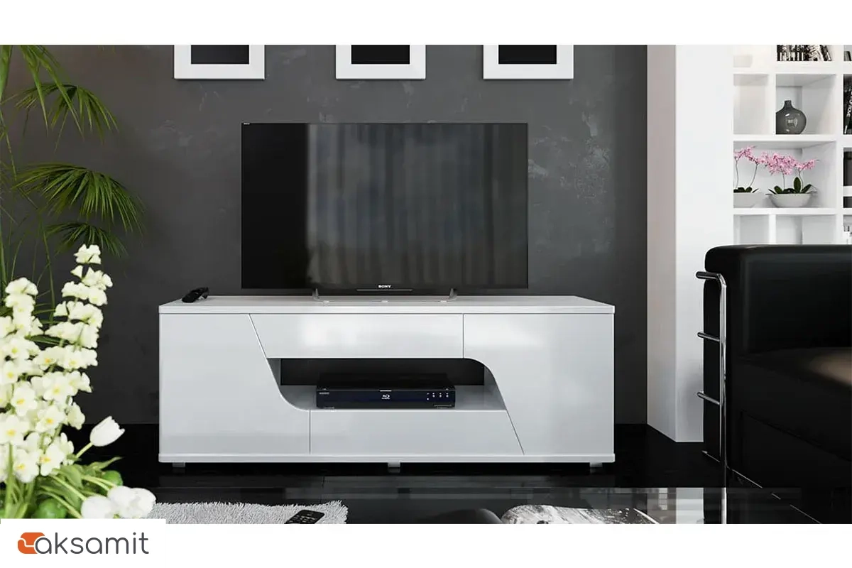 Тумба ТВ Diamond Тип 5 (Белый глянец) фото