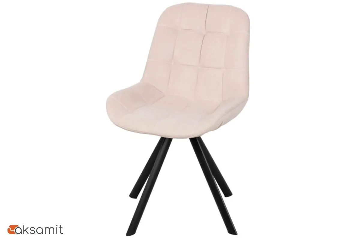 Стул поворотный Тоскана Стиль (Муар черный/Велюр Dream bone/Кремовый) СРП-433