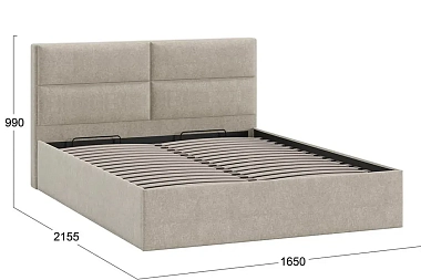 Кровать универсальная Глосс Тип 1 160х200 с ПМ без заглушины (Микровелюр/Jercy Cream)