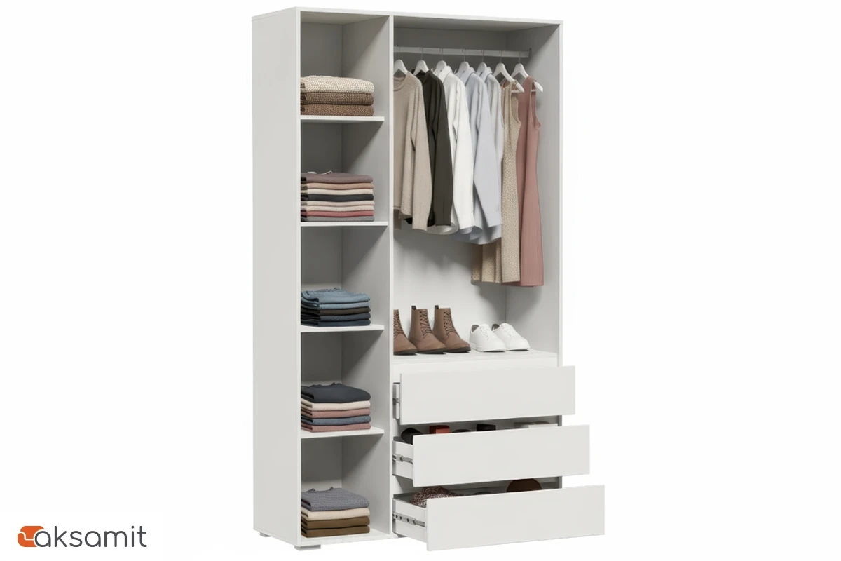 Шкаф 3-створчатый с ящиками Веста (Белый)