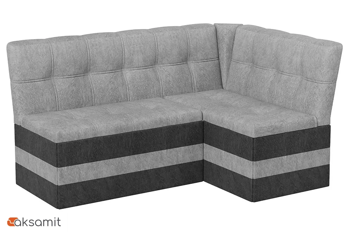 Скамья угловая Оскар Исполнение 2 (Микровелюр Wellmart Silver/Graphite)