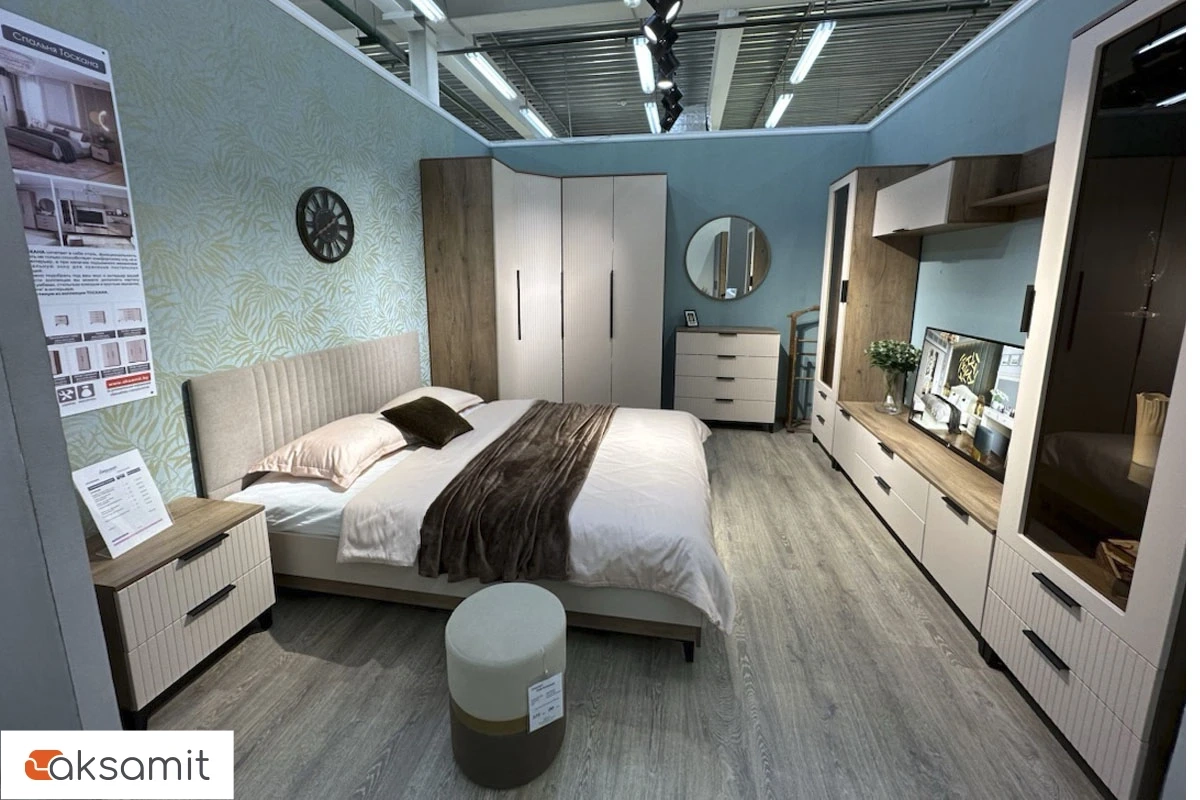 Шкаф 1-дверный для платья и белья Тоскана (Дуб Табачный/Бисквит)