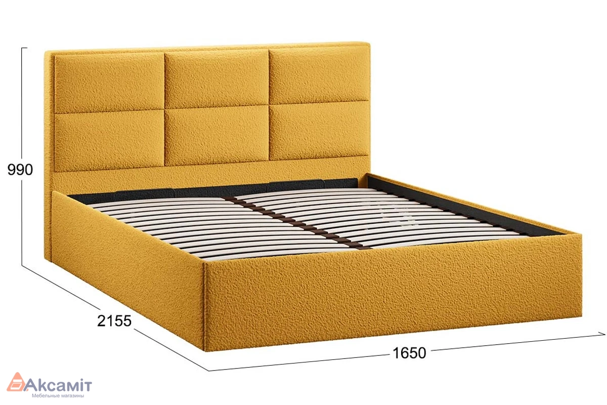 Кровать Стелла с ПМ Тип 1 и заглушиной 160х200 (Экомех/Barni Curcuma)