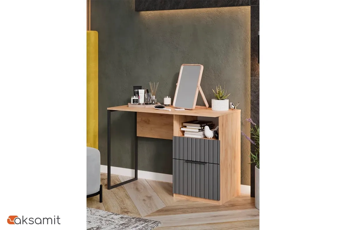 Стол письменный Хилтон Тип 1 (Дуб Крафт золотой/Графит матовый)