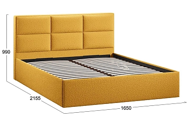 Кровать Стелла с ПМ Тип 1 и заглушиной 160х200 (Экомех/Barni Curcuma)