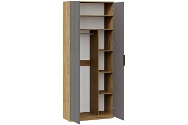 Шкаф комбинированный Хилтон с 2 дверями Исп.2 (Дуб Крафт Золотой/Графит матовый)