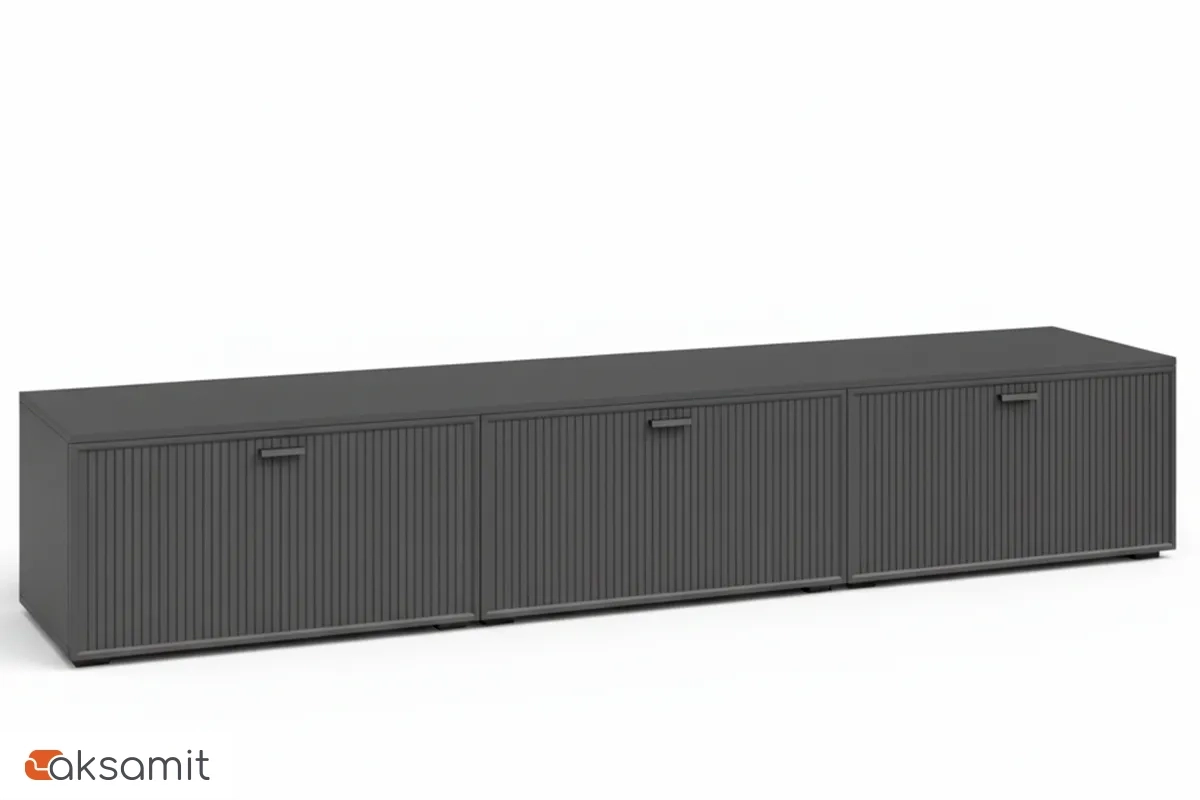 Тумба ТВ ТБ-3037-СО-Р (Серый Оникс / Ребристая вставка)