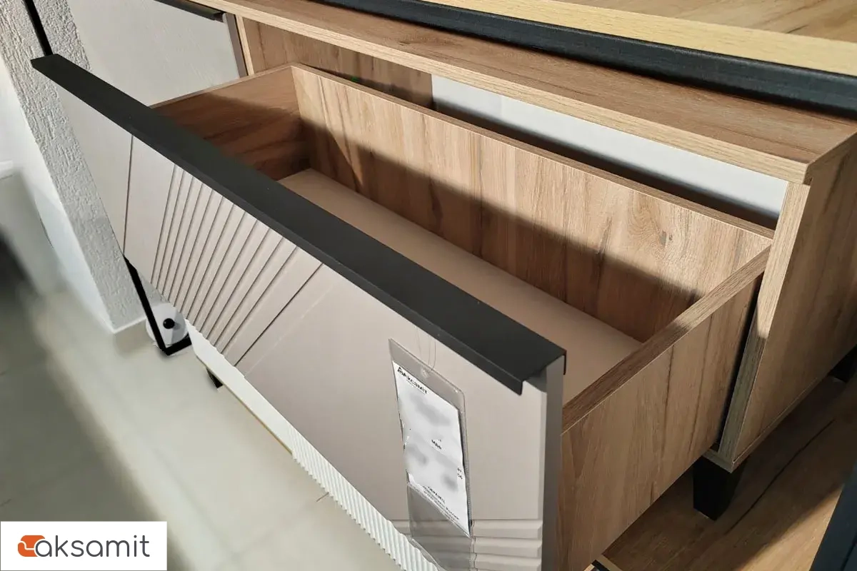 Тумба большая 1800 Кенди Мод.2 (Дуб Альпийский/Ясень Грей Софт)