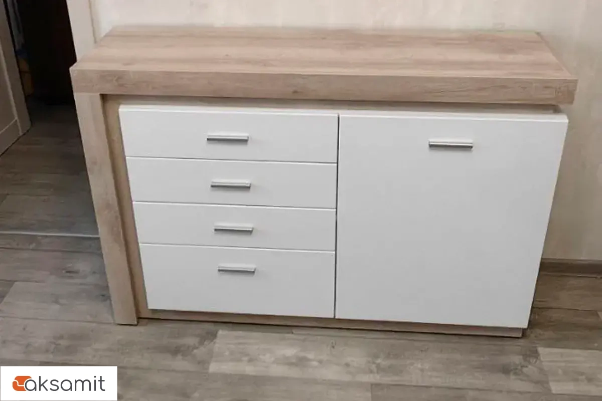 Комод Люмен 3 белый снег глянец