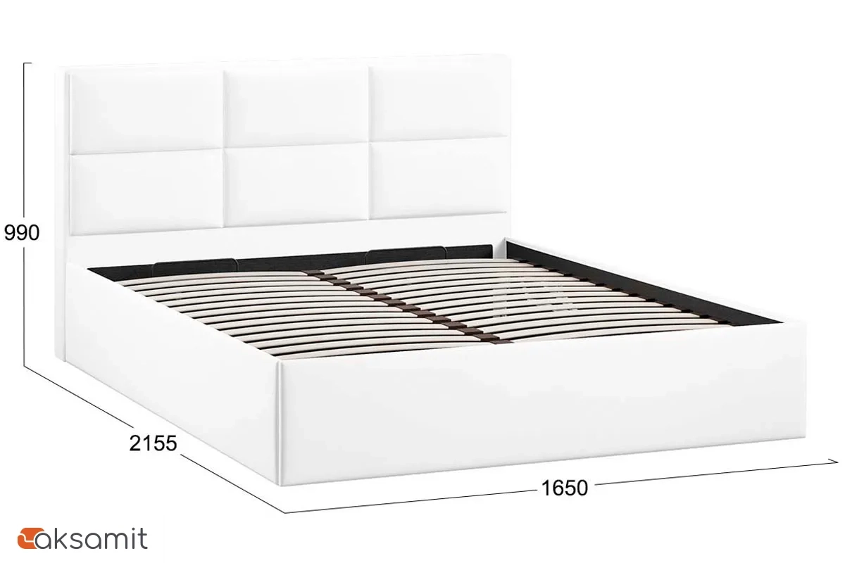 Кровать Стелла с ПМ Тип 1 и заглушиной 160х200 (Экокожа/Polo white) Кровать Стелла с ПМ Тип 1 и заглушиной 160х200 (Экокожа/Polo white)