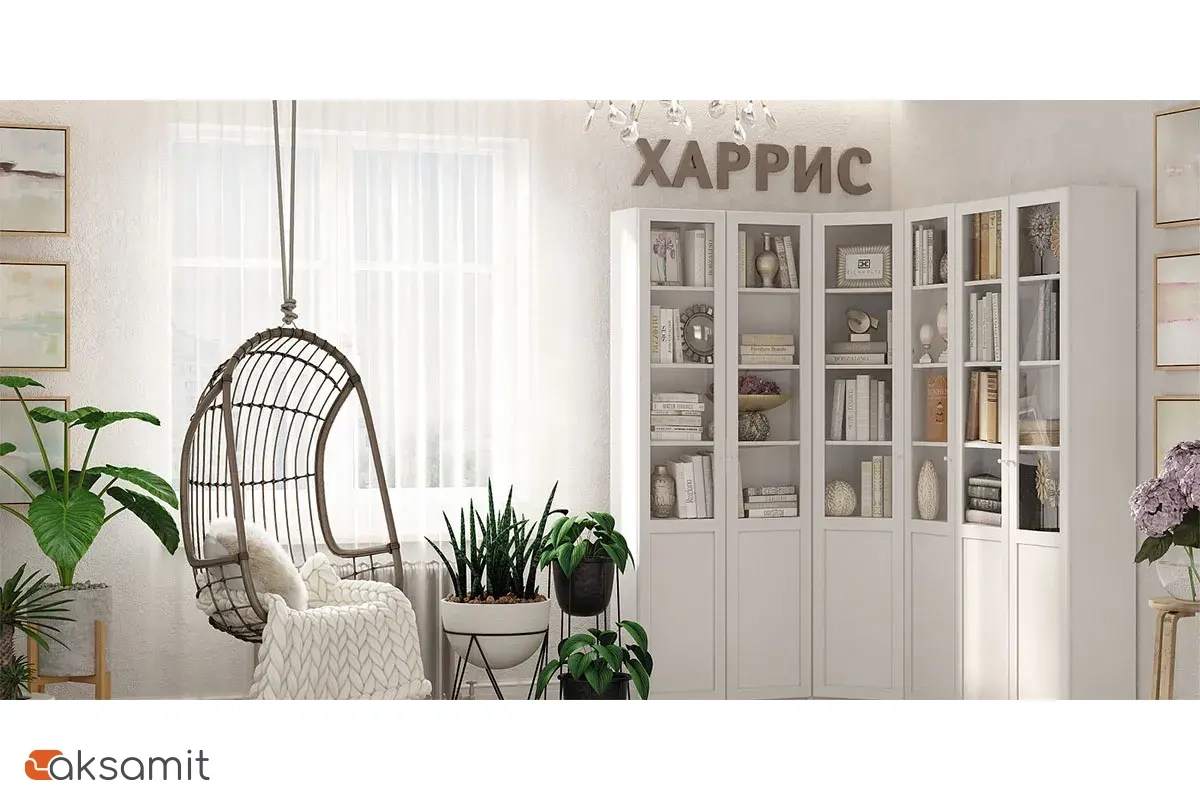 Шкаф для книг двухстворчатый Харрис 32 (Белый) Шкаф для книг двухстворчатый Харрис 32 (Белый)