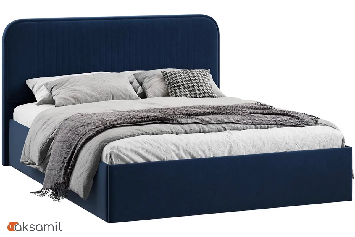 Кровать Тиффани Тип 1 с ПМ и заглушиной 160х200 (Микровелюр/Wellmart Blue)