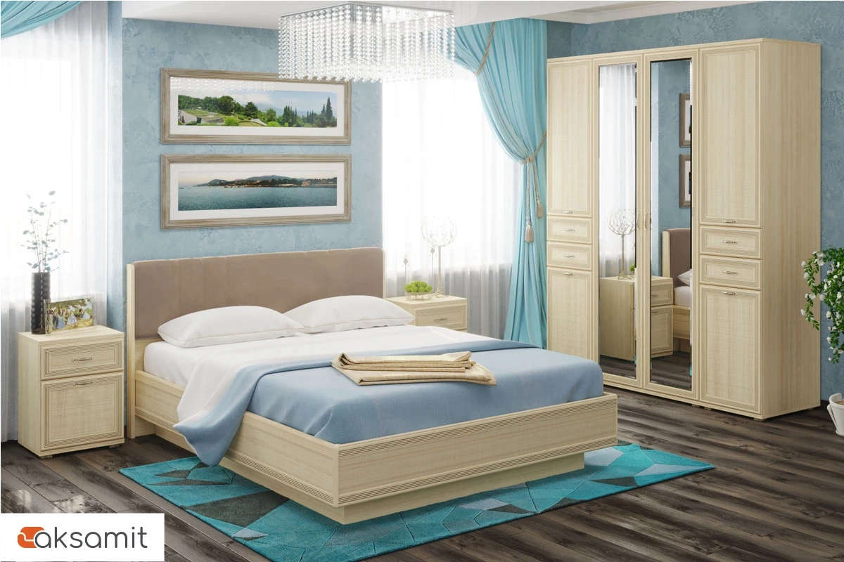 Готовый комплект для спальни СК-1006-АС-В (Ясень Асахи/Велюр) Готовый комплект для спальни СК-1006-АС-В (Ясень Асахи/Велюр) фото