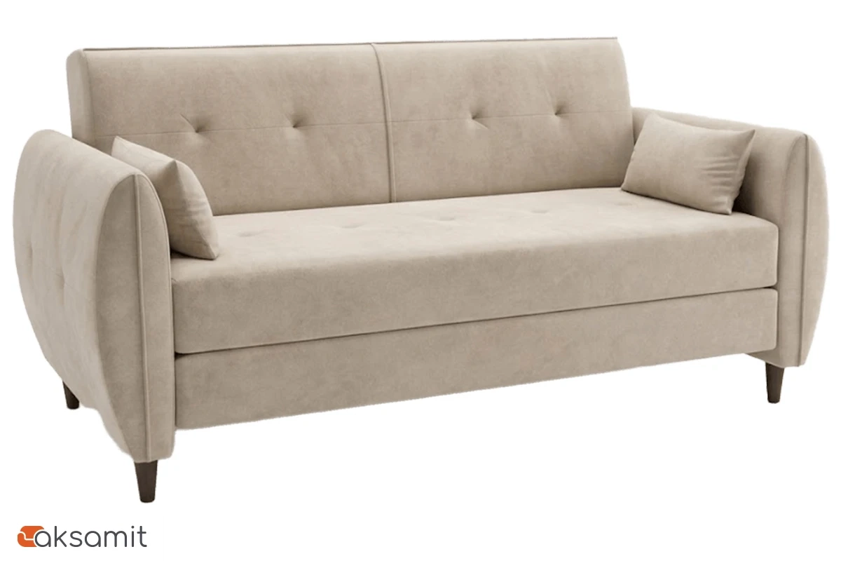 Диван-кровать Мишель ДК (Gretta Bone / Ножки Орех)