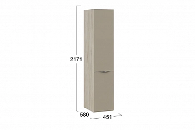 Шкаф для белья со стеклянной дверью Глосс СМ-319.07.111 (Батл Рок/Стекло/Мокко матовый)