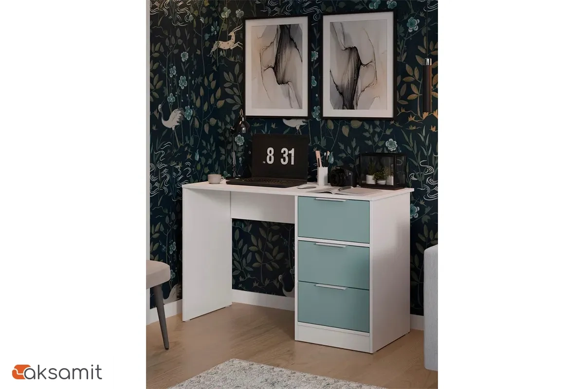 Стол письменный Марли Тип 1 (Белый/Серо-голубой)