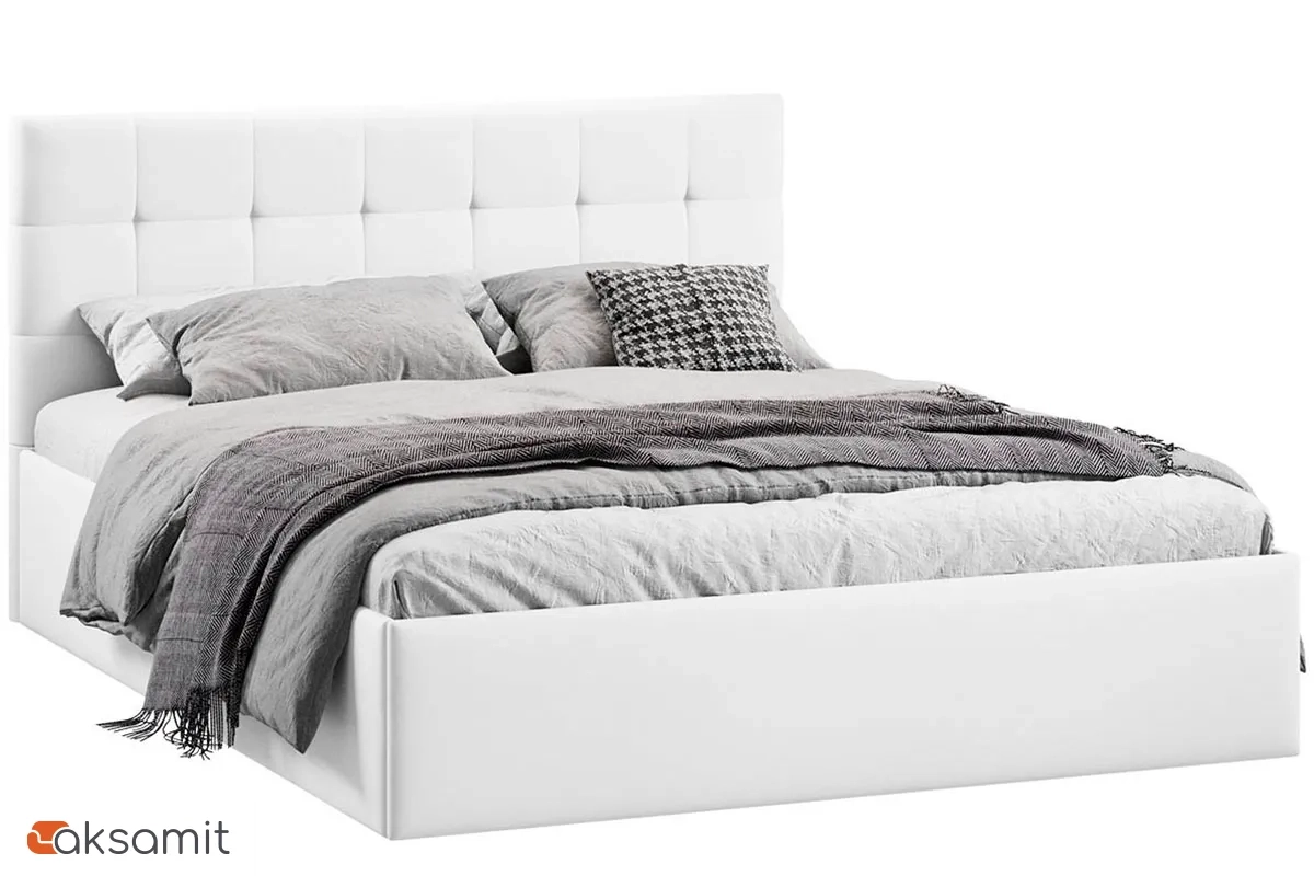 Кровать универсальная Джоли с ПМ Тип 1 и заглушиной 160х200 (Экокожа/Polo white) Кровать универсальная Джоли с ПМ Тип 1 и заглушиной 160х200 (Экокожа/Polo white)