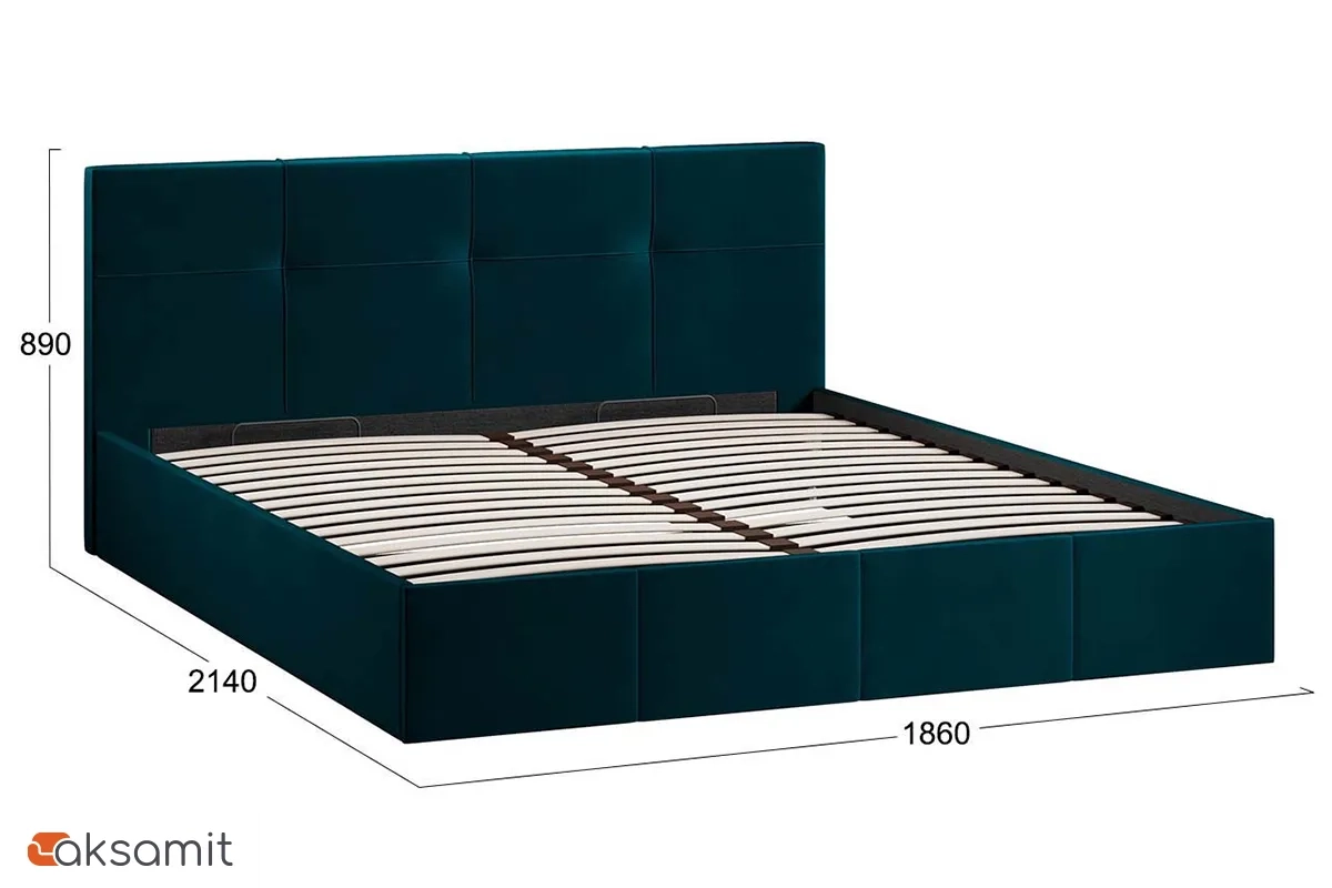 Кровать Лора с ПМ и заглушиной 180х200 (Велюр / Confetti Izumrud)