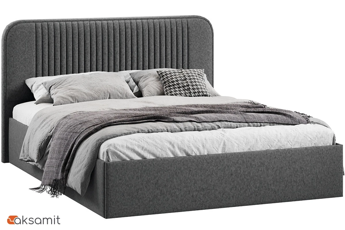 Кровать Тиффани c ПМ 160х200 Тип 1 (Микровелюр Jercy/Graphite) Кровать Тиффани c ПМ 160х200 Тип 1 (Микровелюр Jercy/Graphite)