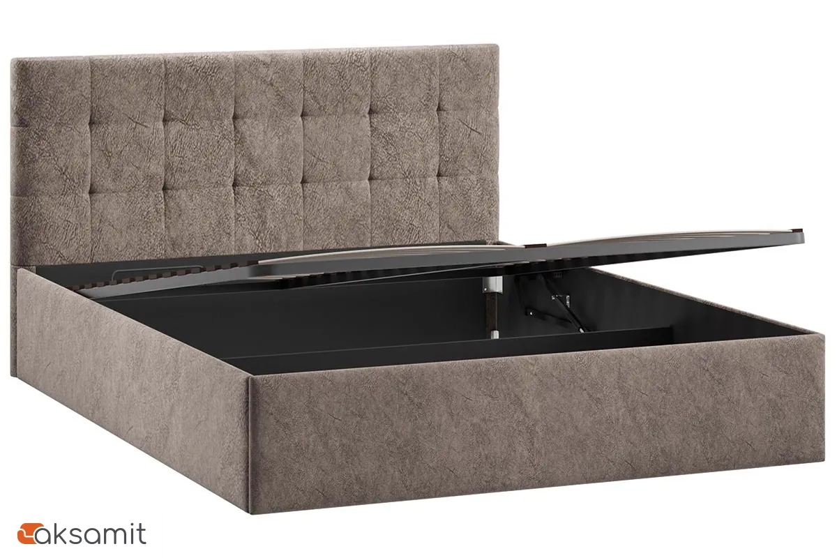 Кровать Джоли Тип 1 с ПМ и заглушиной 160х200 (Микровелюр / Wellmart Latte)