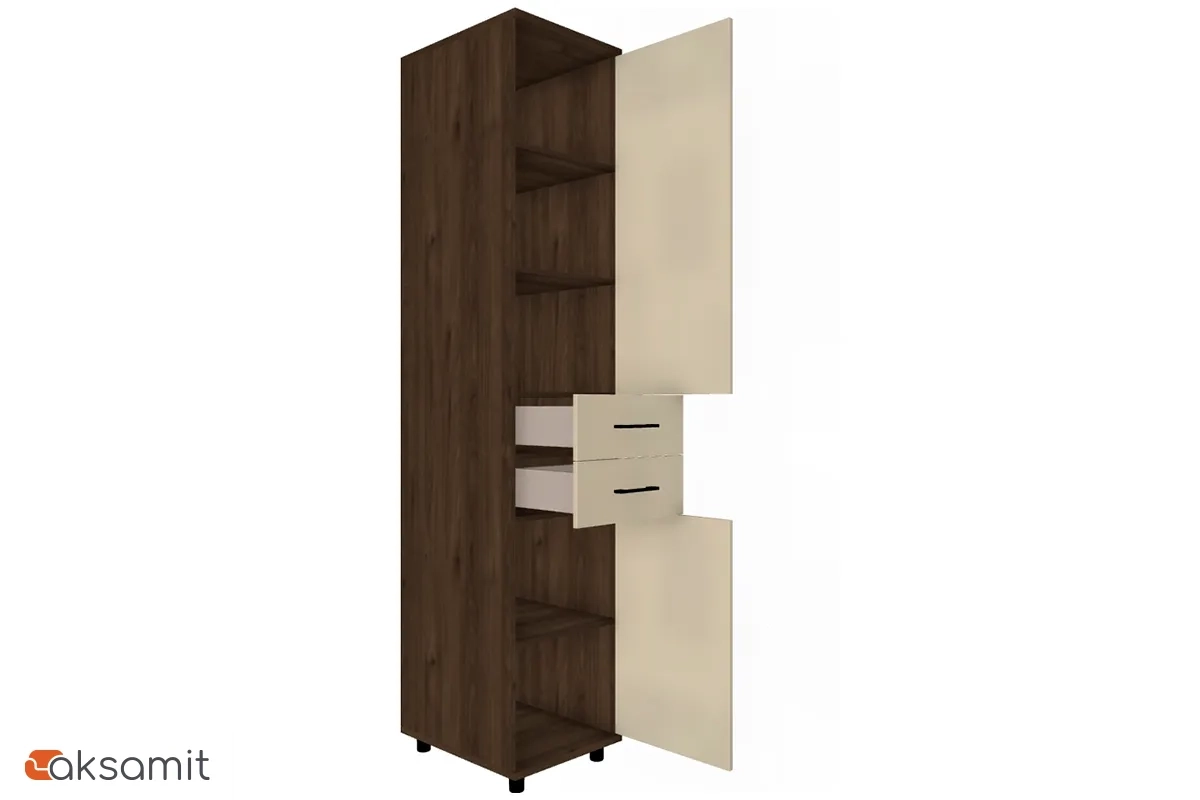 Шкаф многоцелевой ШК-5023-ГТ-КГ (Гикори Джексон Темный / Кашемир Глянцевый)