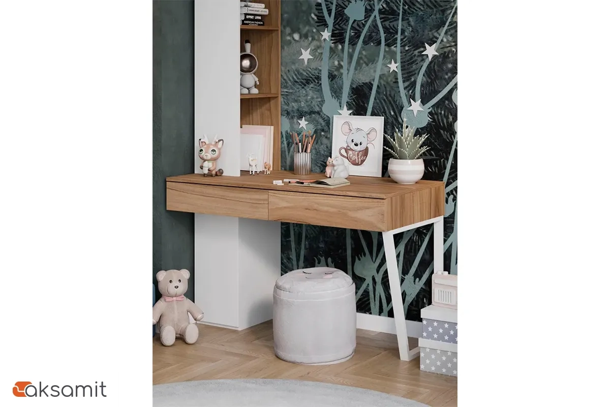 Стол письменный со шкафом Порто СМ-393.15.012 (Белый жемчуг/Яблоня беллуно/Белый софт)