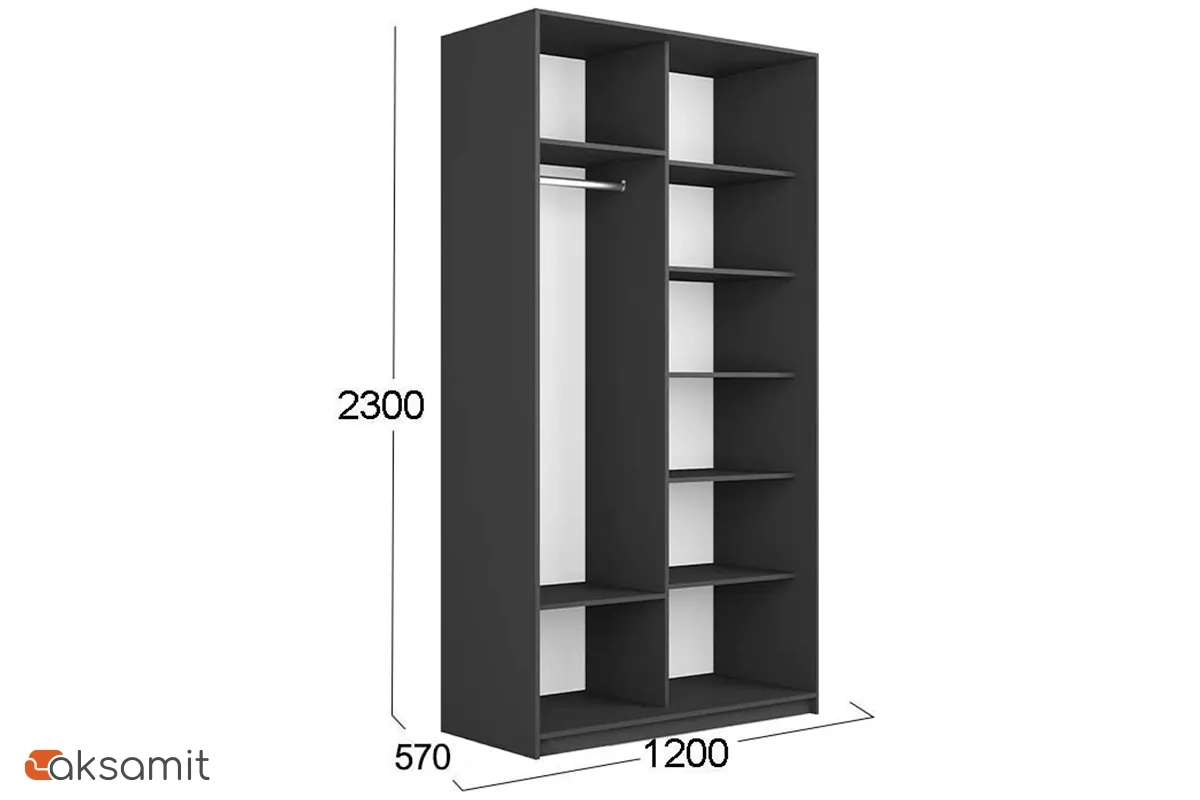 Шкаф-купе 2-х дверный Траст СШК 2.120.60-13.15 (1200x570x2300) (Серый диамант/Зеркало/Стекло черный глянец) Шкаф-купе 2-х дверный Траст СШК 2.120.60-13.15 (1200x570x2300) (Серый диамант/Зеркало/Стекло черный глянец)