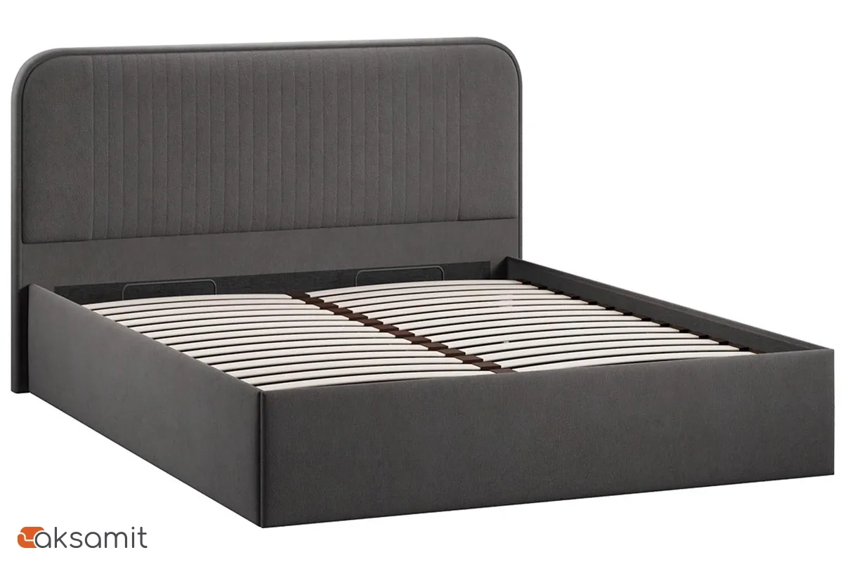 Кровать Тиффани Тип 1 с ПМ 160х200 (Велюр / Графит)