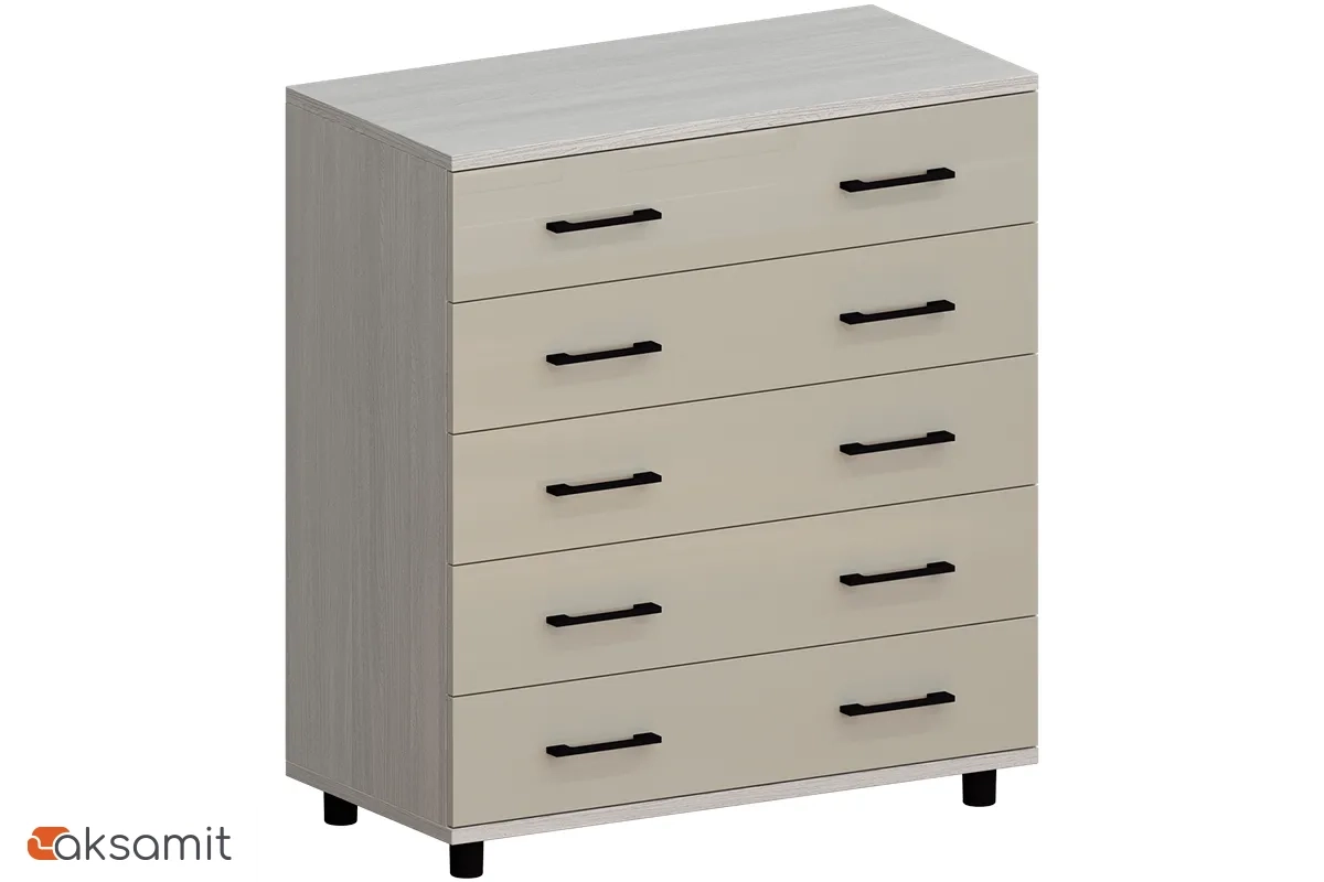 Комод КМ-5021-СЯ-КГ (Снежный Ясень / Кашемир Глянцевый)