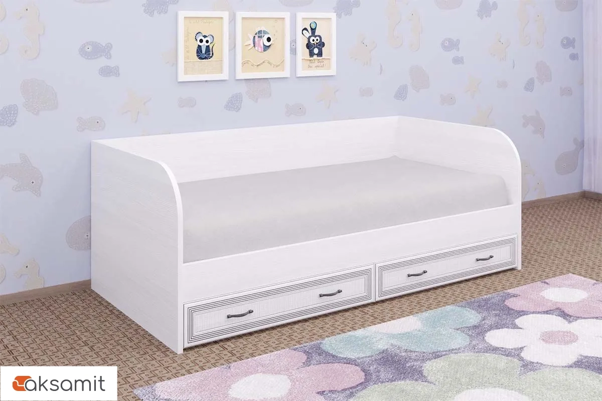 Кровать КР-1042 90х190 (Снежный Ясень) Кровать КР-1042 90х190 (Снежный Ясень)
