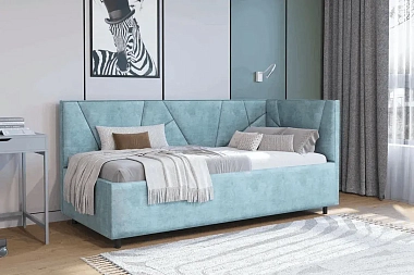 Кровать Рица с ПМ 90х200 (Катания VL-2101-12 мятный) 3 кат.