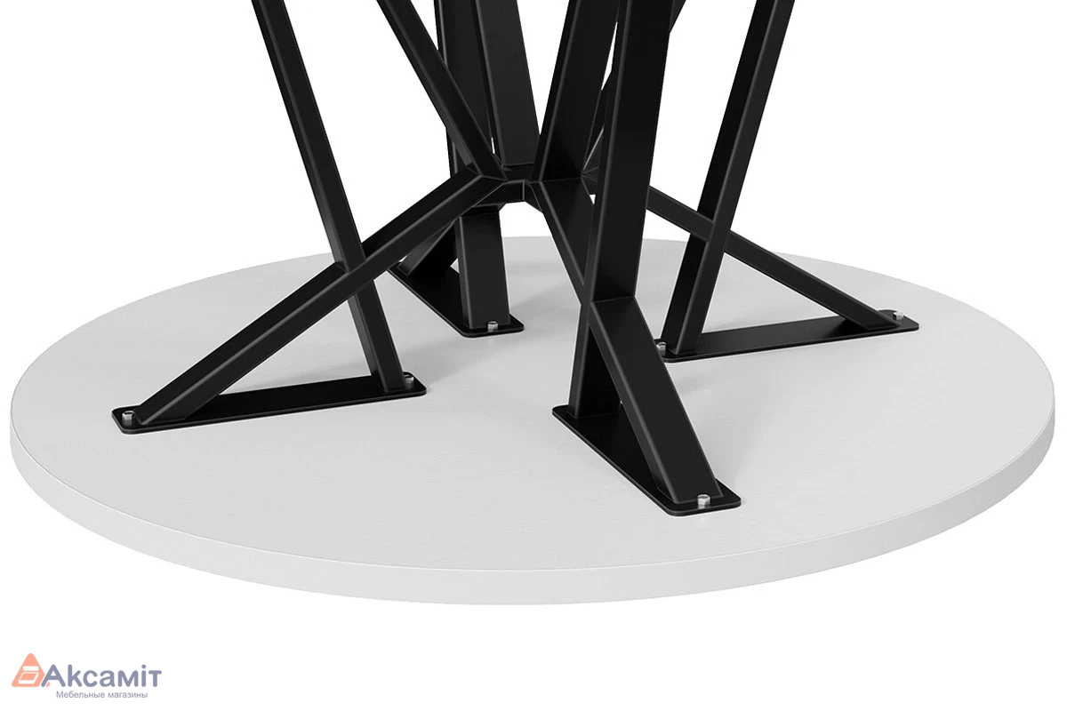 Стол обеденный Ройс Тип 2 (Черный муар/Белый)