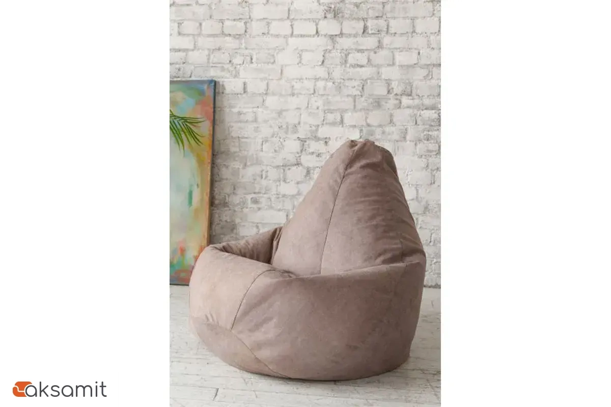 Кресло Мешок (Бежевый / Велюр) XL