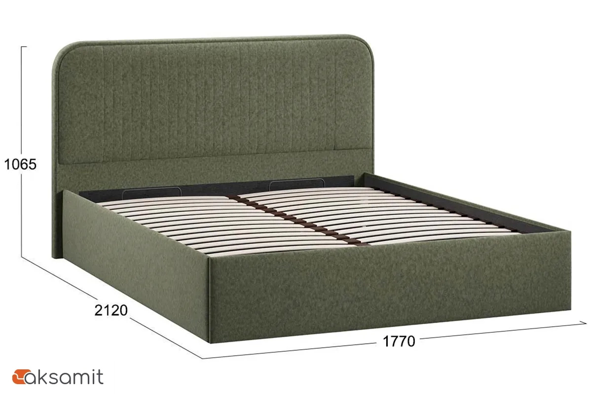 Кровать Тиффани Тип 1 с ПМ и заглушиной 160х200 (Микровелюр/Jercy Deep Green)