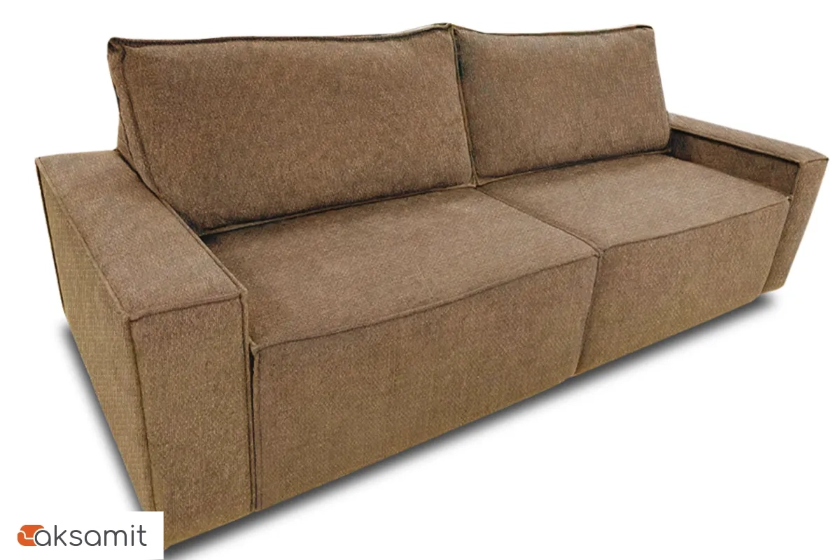 Диван Brick-3 S (Набивные подушки/Вывернутый) Гунин 2217-3 Коричнево-бежевый