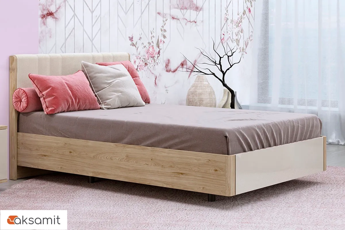 Кровать КР-5011-ГС-КГ-В 120х200 (Гикори Джексон Светлый/Кашемир Глянцевый/Велюр) Кровать КР-5011-ГС-КГ-В 120х200 (Гикори Джексон Светлый/Кашемир Глянцевый/Велюр)