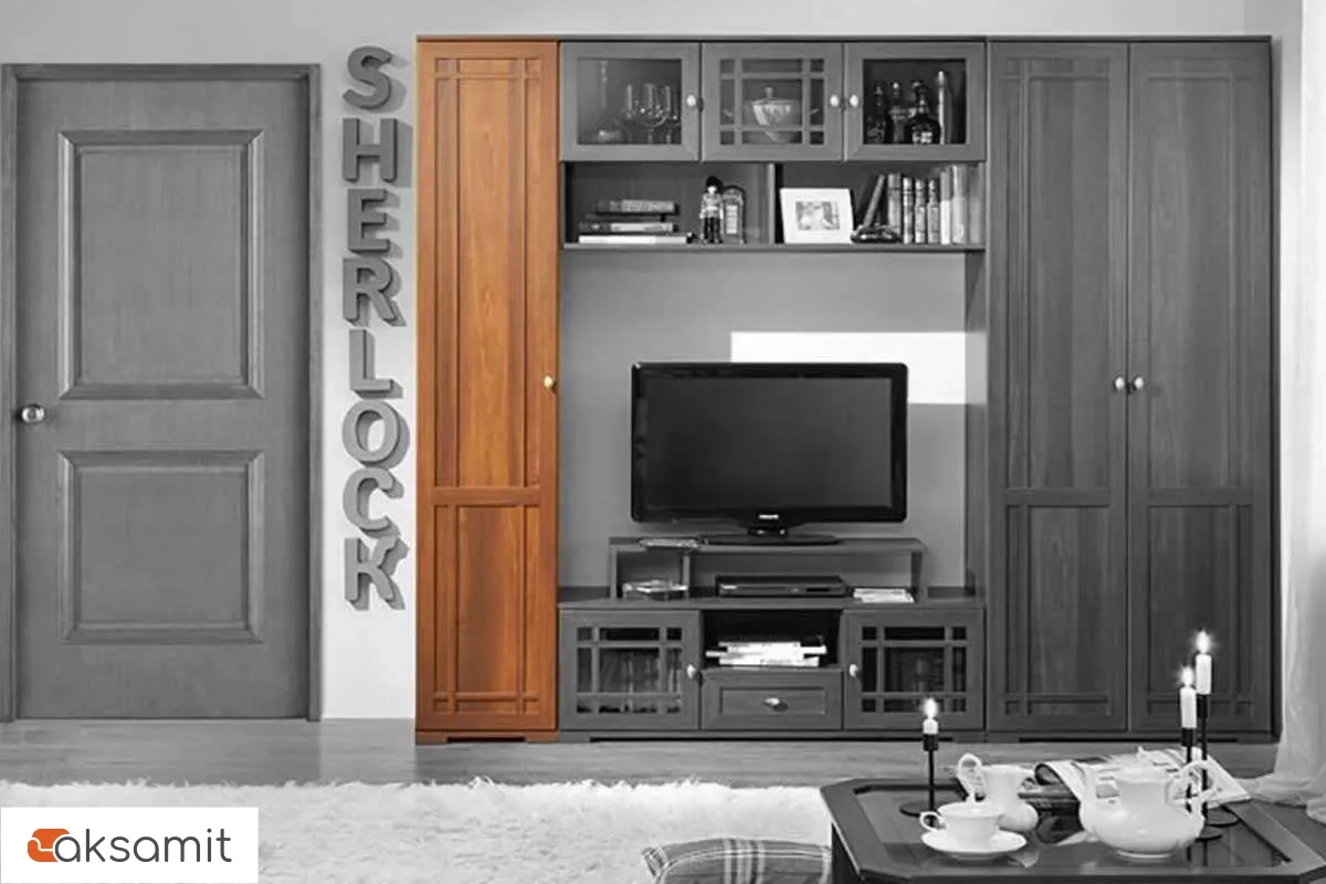 Sherlock 81 Шкаф для белья правый орех шоколадный Sherlock 81 Шкаф для белья правый орех шоколадный фото