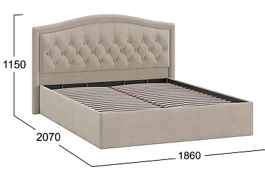 Кровать Адель с ПМ Тип 1 и заглушиной 160х200 (Велюр/Мокко светлый)