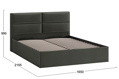 Кровать универсальная Глосс Тип 1 с ПМ 160х200 без заглушины (Велюр/Confetti Stone)