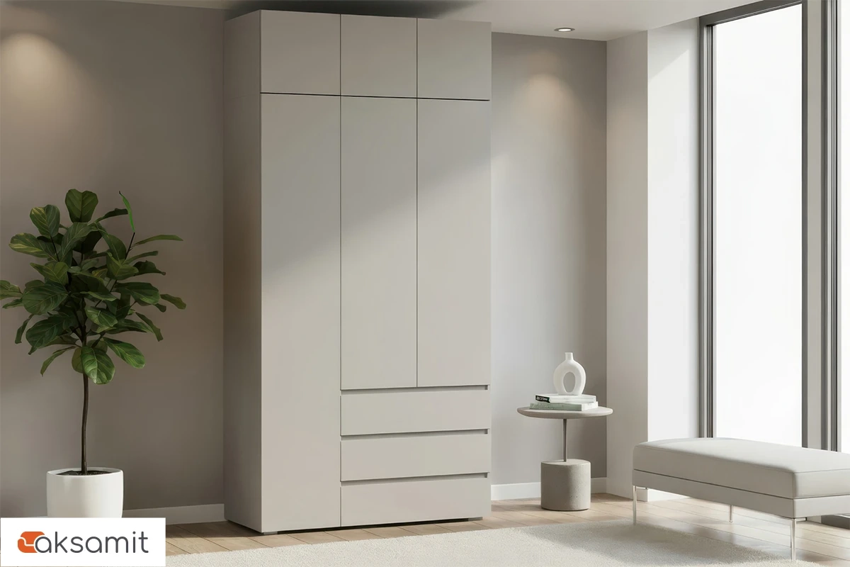 Шкаф с антресолью 3-створчатый Веста (Бежевый)