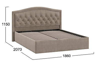 Кровать универсальная Адель 160х200 с ПМ Тип 1 (Велюр/Мокко темный)
