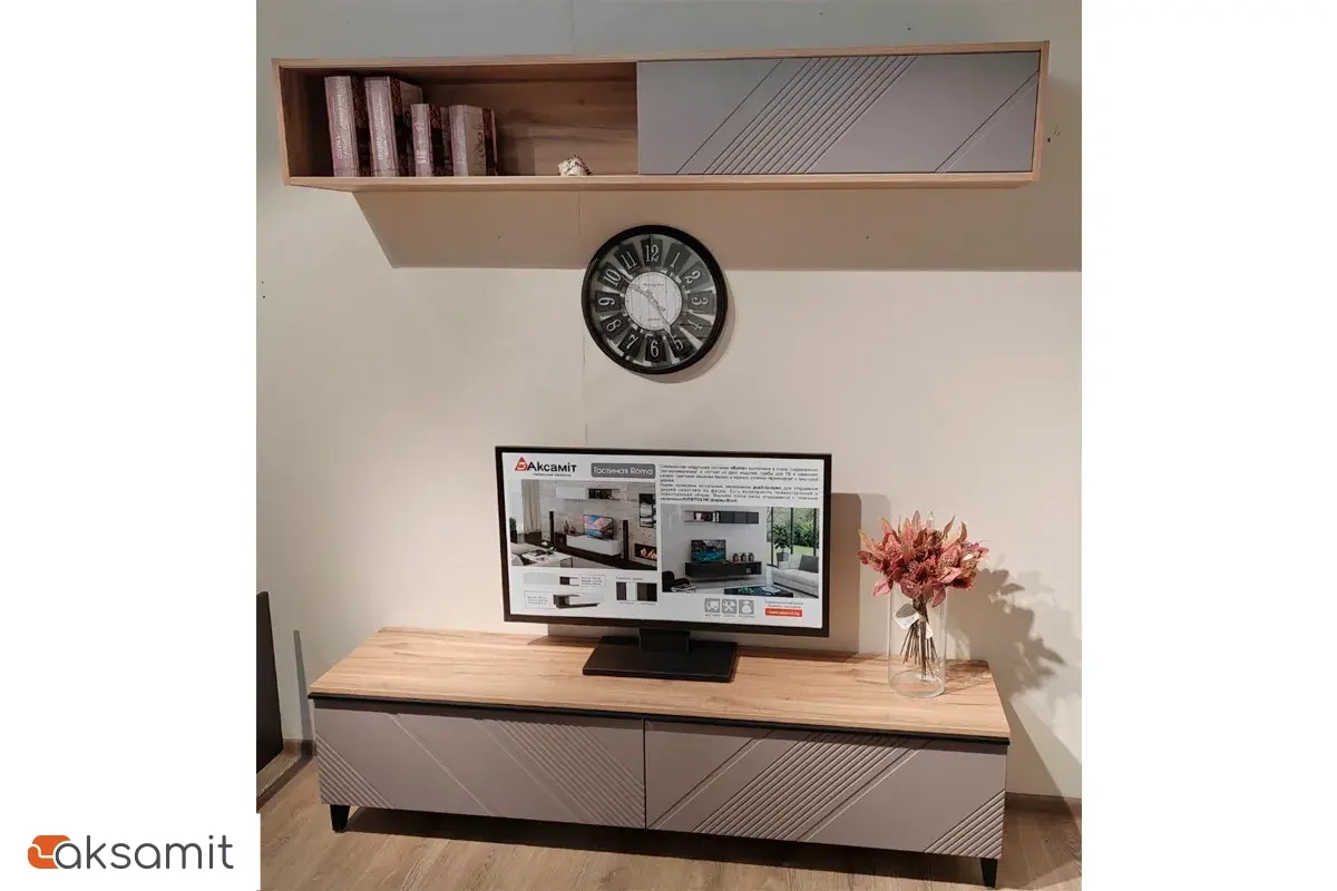 Тумба большая 1800 Кенди Мод.2 (Дуб Альпийский/Ясень Грей Софт)