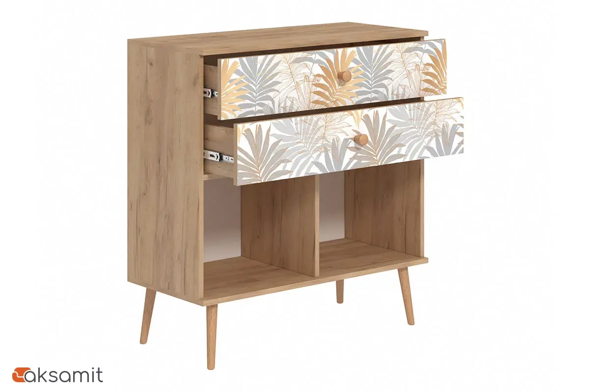 Комод 1 Art design Flora (Дуб крафт золотой/Белый с рисунком) Комод 1 Art design Flora (Дуб крафт золотой/Белый с рисунком)