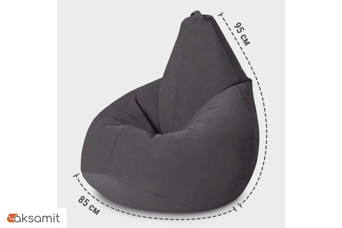 Кресло-мешок Груша Стандарт 3XL (Велюр / Темно-серый)
