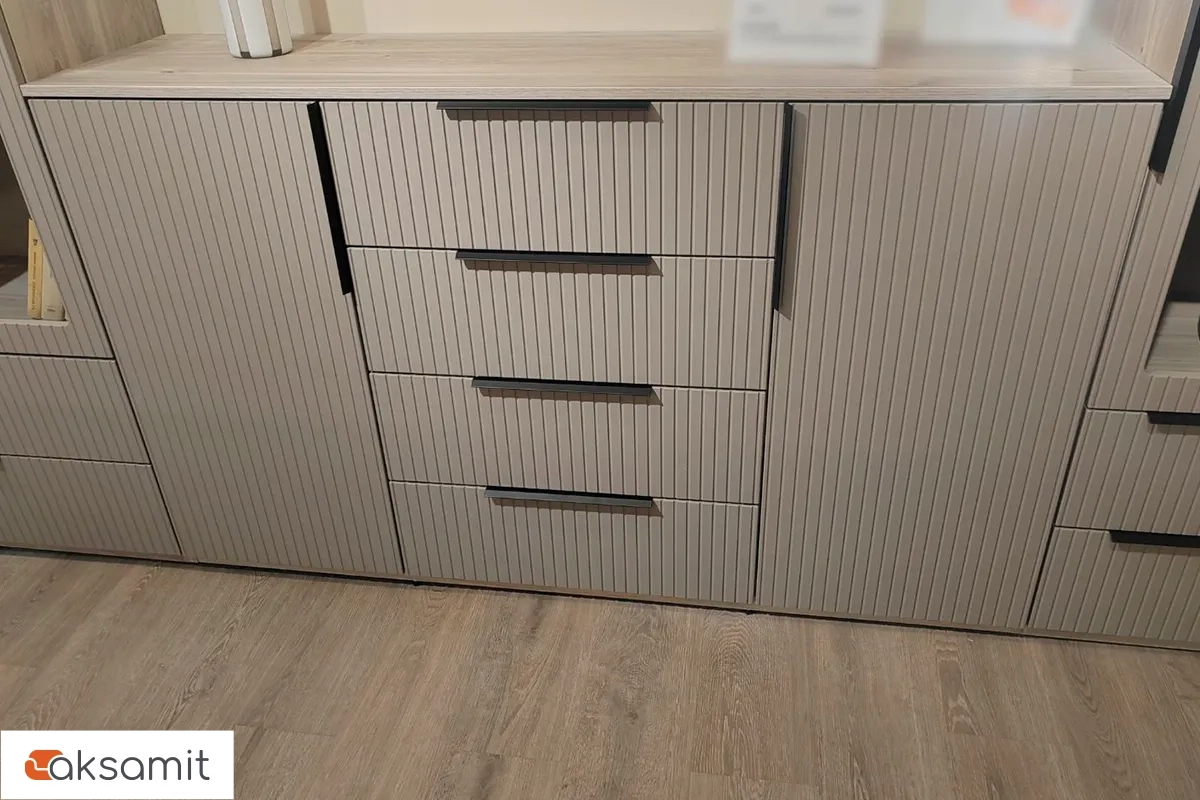 Комод комбинированный Астория 21 (Дуб кастелло серый / Грей софт)